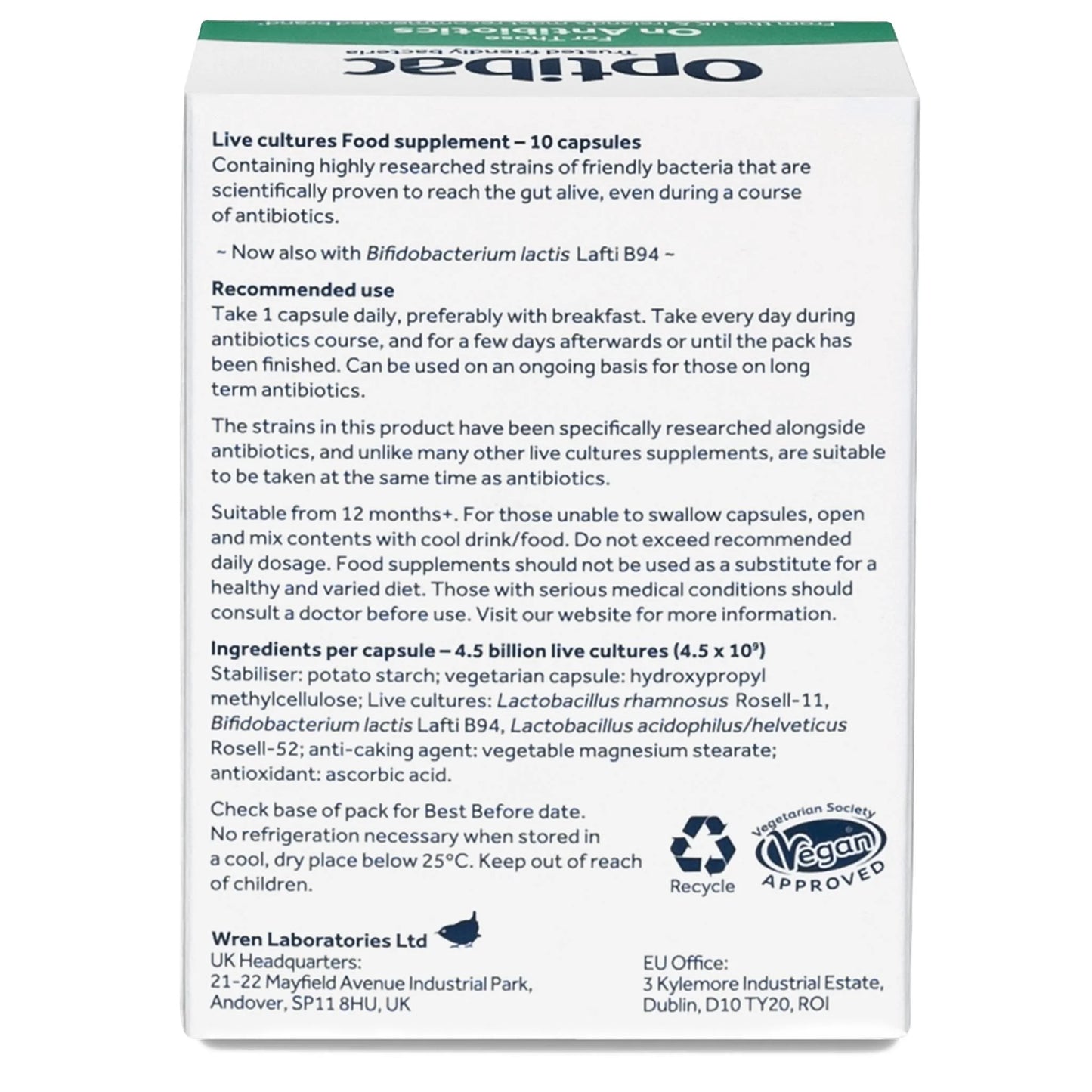 OPTIBAC PROBIOTICS FOR THOSE ON ANTIBIOTICS