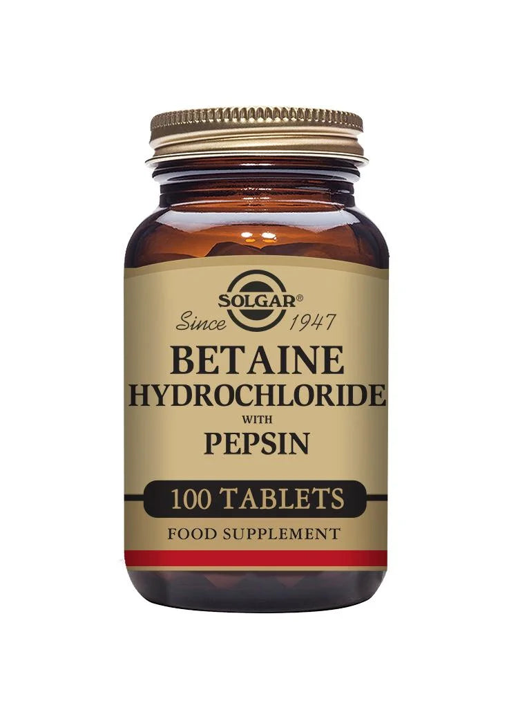 SOLGAR® BETAINE HYDROCHLORIDE WITH PEPSIN TABLETS